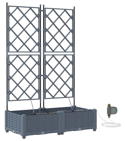 VidaXL Kerti cserép 2 pcs Világosszürke 80 x 40 x 126 cm Műanyag