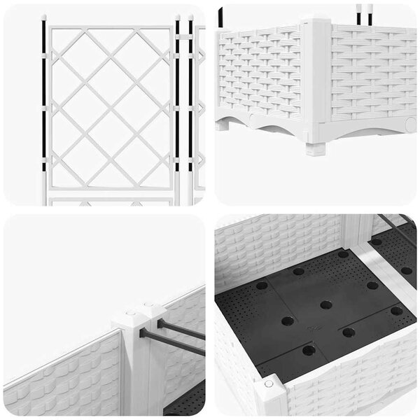 Kertész cserép rácsos változattal 3 pcs Fehér