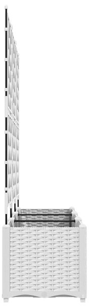 Kertész cserép rácsos változattal 3 pcs Fehér 120 x 40 x 143 cm