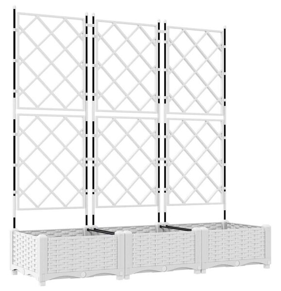Kertész cserép rácsos változattal 3 pcs Fehér