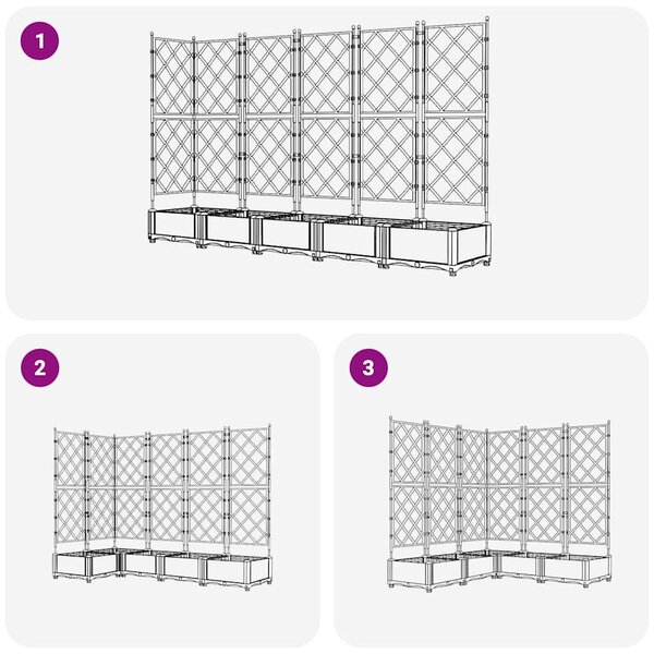 Kertész cserép rácsos változattal 5 pcs Fehér