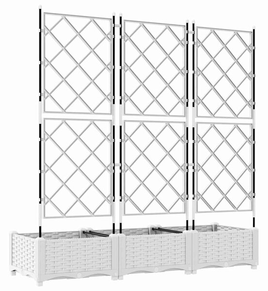 Kertész cserép rácsos változattal 3 pcs Fehér