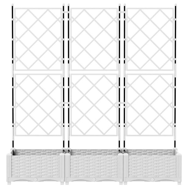 Kertész cserép rácsos változattal 3 pcs Fehér