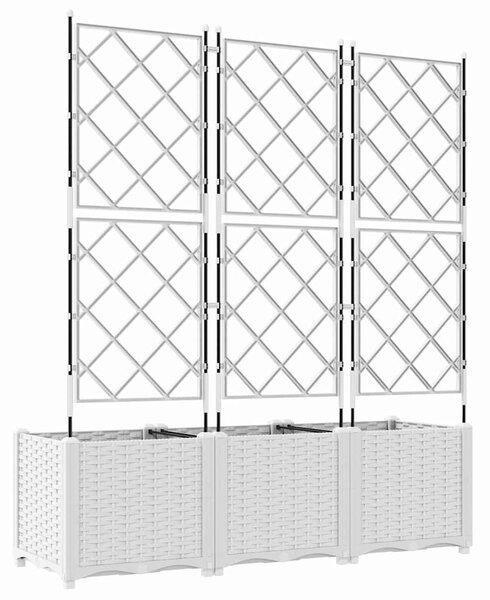 Kertész cserép rácsos változattal 3 pcs Fehér 120 x 40 x 143 cm