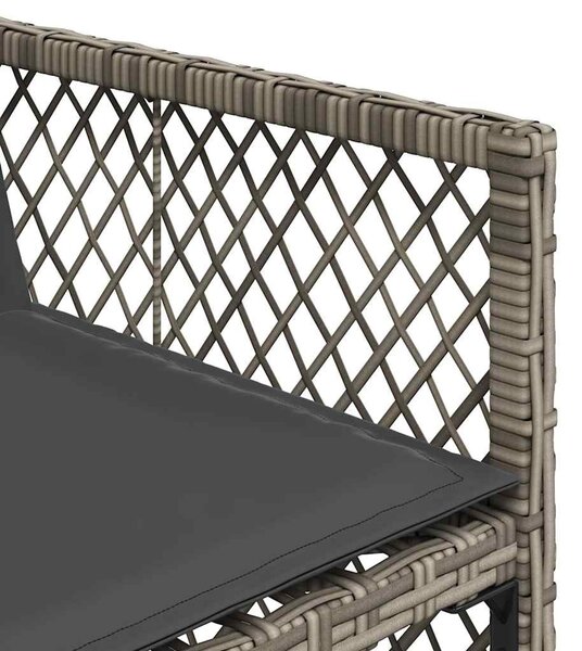 15 részes szürke polyrattan kerti étkezőgarnitúra párnákkal