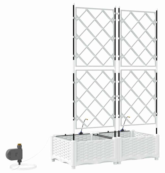 VidaXL Kerti cserép 2 pcs Fehér 80 x 40 x 126 cm Műanyag