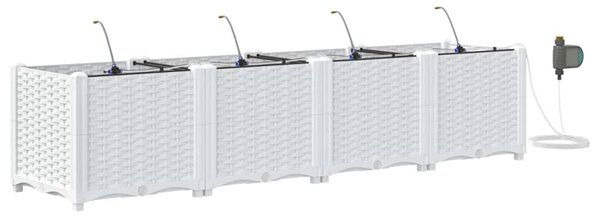 VidaXL Kerti cserép 4 pcs Fehér 160 x 40 x 37,5 cm Műanyag