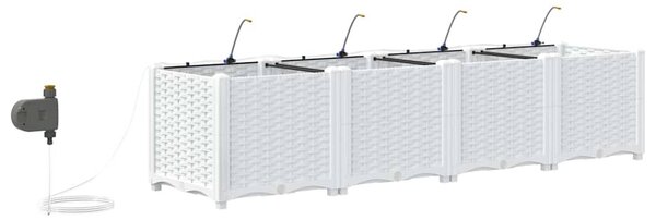 VidaXL Kerti cserép 4 pcs Fehér 160 x 40 x 37,5 cm Műanyag