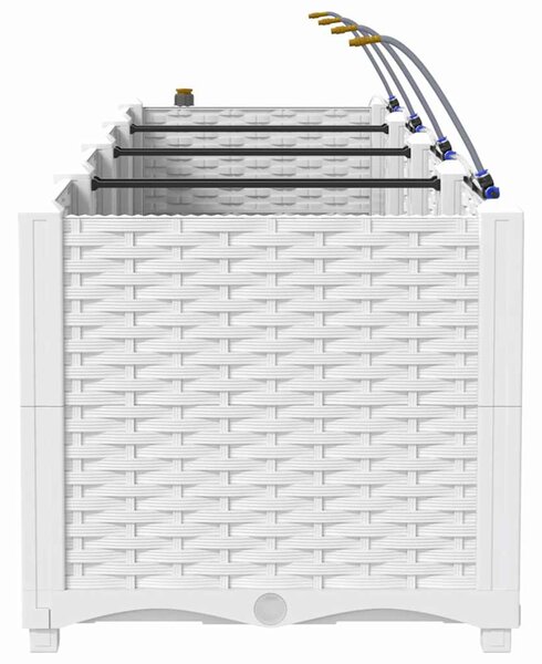 VidaXL Kerti cserép 4 pcs Fehér 160 x 40 x 37,5 cm Műanyag