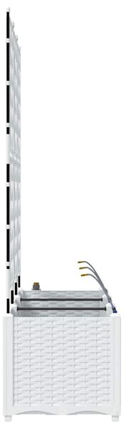 VidaXL Kerti cserép 3 pcs Fehér 120 x 40 x 142 cm Műanyag