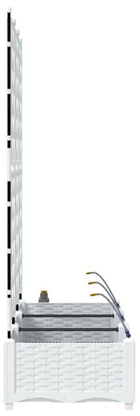 VidaXL Kerti cserép 3 pcs Fehér 120 x 40 x 126 cm Műanyag