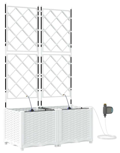 Kerti cserép 2 db Fehér 80 x 40 x 142 cm PP