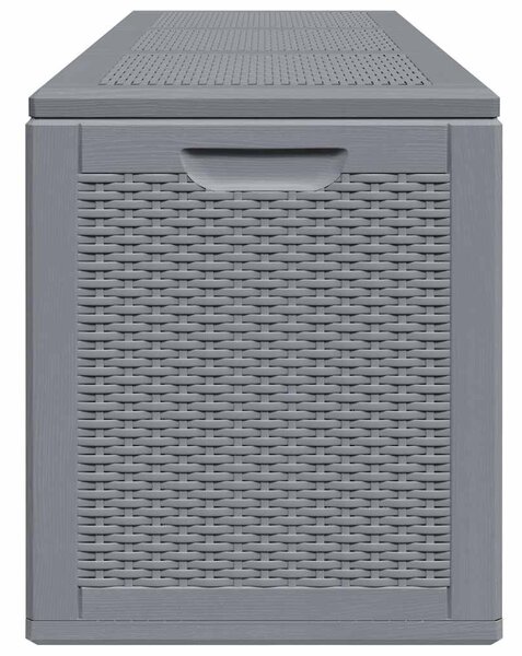 Szürke PP rattan kerti tárolóláda 270 L
