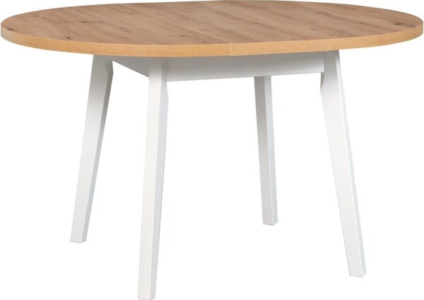 BUTORLINE Asztal OSLO 3 L 100x100/130 grandson tölgy laminált / fehér
