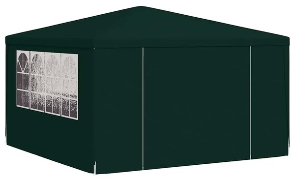 Zöld rendezvénysátor oldalfalakkal 4 x 4 m 90 g/m²
