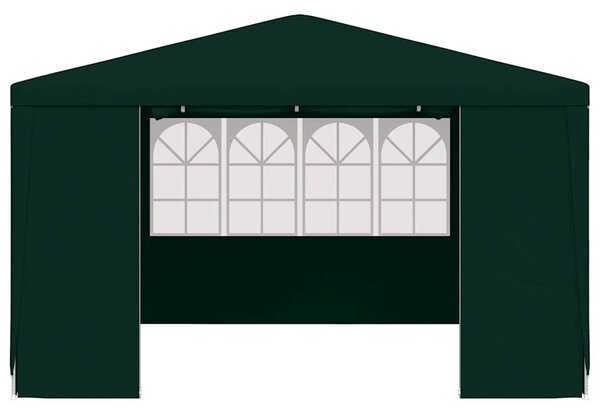 Zöld rendezvénysátor oldalfalakkal 4 x 4 m 90 g/m²