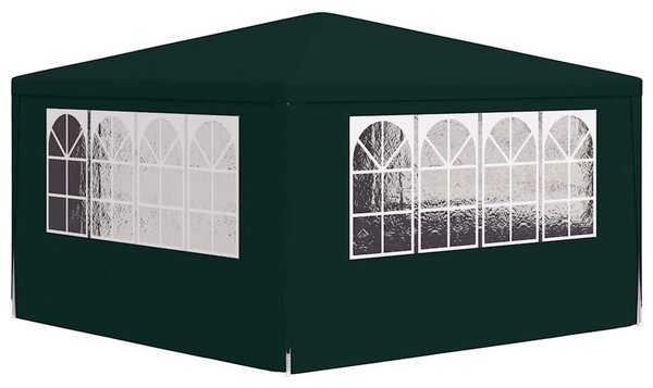 Zöld rendezvénysátor oldalfalakkal 4 x 4 m 90 g/m²