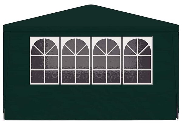 Zöld rendezvénysátor oldalfalakkal 4 x 4 m 90 g/m²