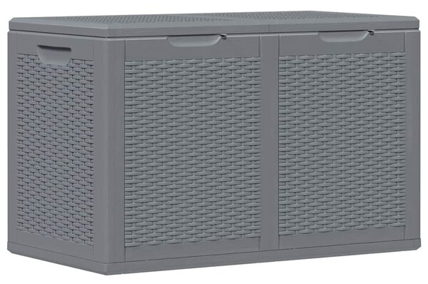 Szürke PP rattan kerti tárolóláda 180 L