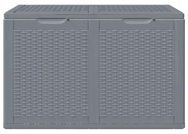 Szürke PP rattan kerti tárolóláda 180 L
