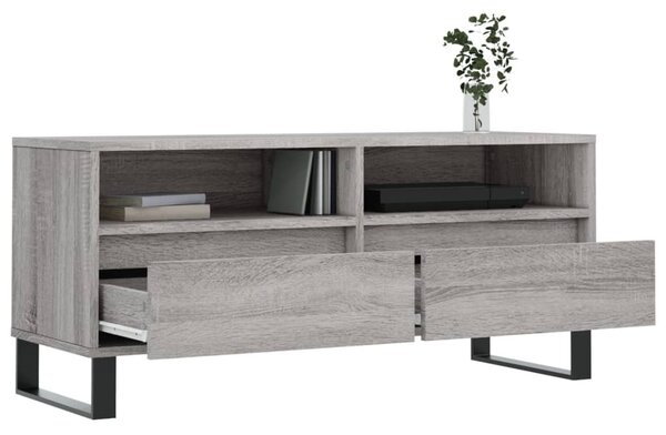 Szürke sonoma színű szerelt fa TV-szekrény 100x34,5x44,5 cm