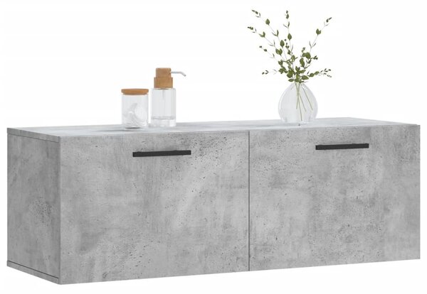 Betonszürke szerelt fa faliszekrény 100 x 36,5 x 35 cm