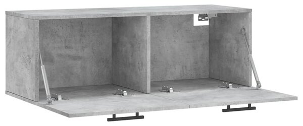 Betonszürke szerelt fa faliszekrény 100 x 36,5 x 35 cm