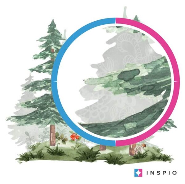 INSPIO - átragasztható textil matrica - Erdei táj gyerekszobába