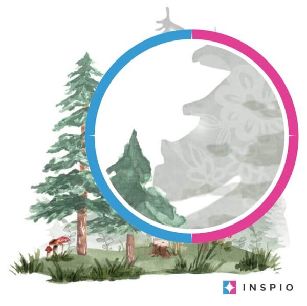 INSPIO - átragasztható textil matrica - Falmatricák gyerekeknek - Állatokkal teli erdő