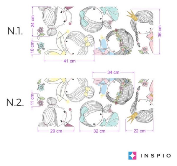 INSPIO - átragasztható textil matrica - INSPIO tündérek az ajtó körül - Falmatricák
