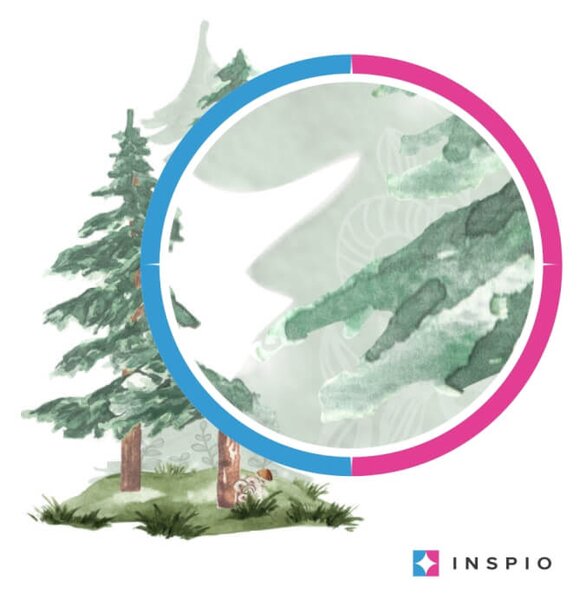 INSPIO - átragasztható textil matrica - Akvarell falmatrica - Tűlevelű fák