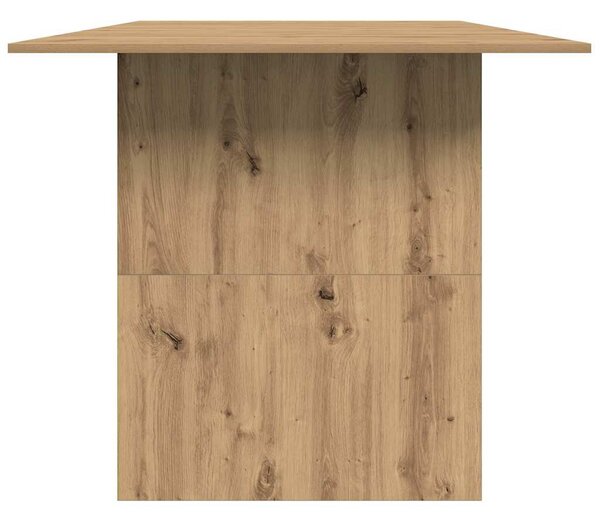 Kézműves tölgy színű szerelt fa étkezőasztal 180x90x76 cm