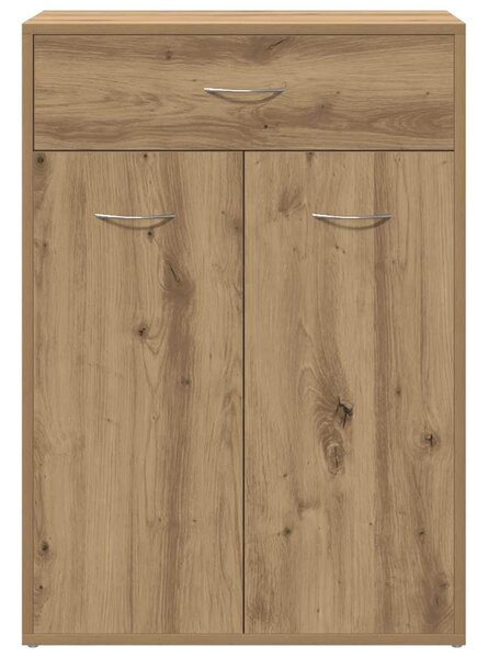 Kézműves tölgy színű szerelt fa cipősszekrény 60 x 35 x 84 cm