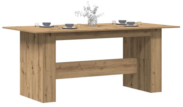 Kézműves tölgy színű szerelt fa étkezőasztal 180x90x76 cm
