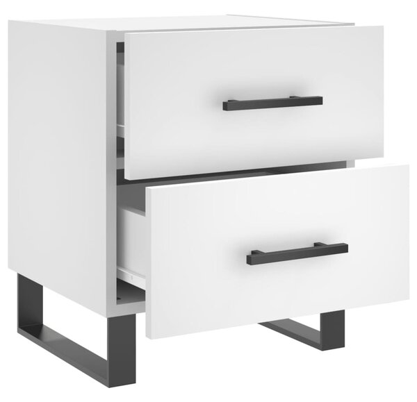 Fehér szerelt fa éjjeliszekrény 40 x 35 x 47,5 cm