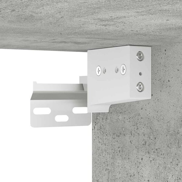 Betonszürke szerelt fa fali cipőszekrény 100x35x38 cm