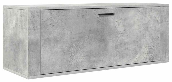 Betonszürke szerelt fa fali cipőszekrény 100x35x38 cm