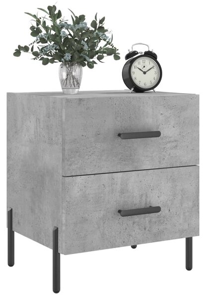 Betonszürke szerelt fa éjjeliszekrény 40 x 35 x 47,5 cm