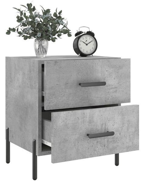 Betonszürke szerelt fa éjjeliszekrény 40 x 35 x 47,5 cm