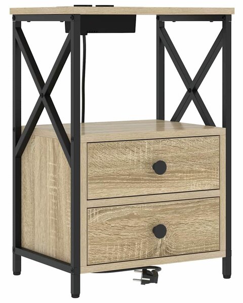Éjjeliszekrény 2 pcs Sonoma tölgy 40 x 31 x 60 cm Faanyag