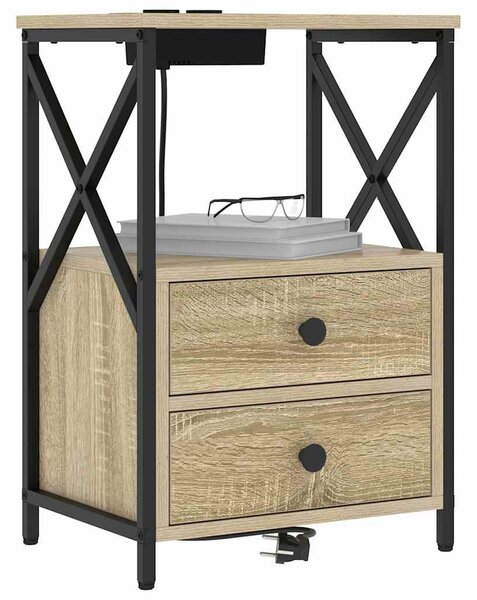 Éjjeliszekrény 2 pcs Sonoma tölgy 40 x 31 x 60 cm Faanyag