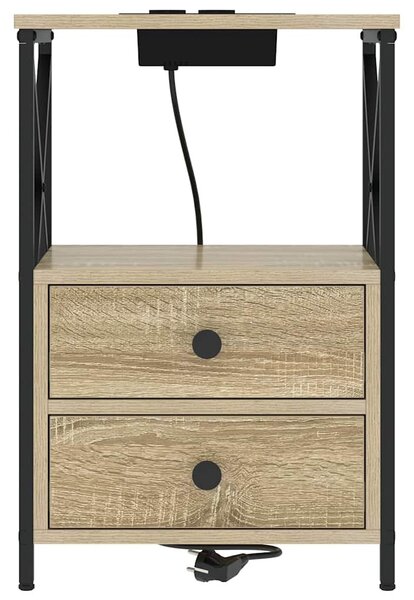 Éjjeliszekrény 2 pcs Sonoma tölgy 40 x 31 x 60 cm Faanyag