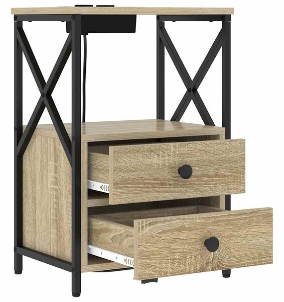 Éjjeliszekrény 2 pcs Sonoma tölgy 40 x 31 x 60 cm Faanyag