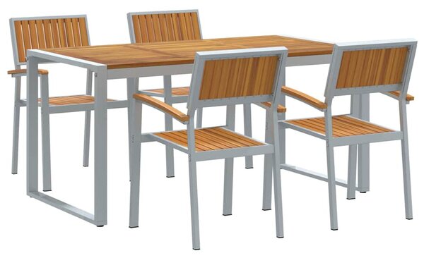 Kert étkező szett 5 pcs Szürke Tömör Akácfa