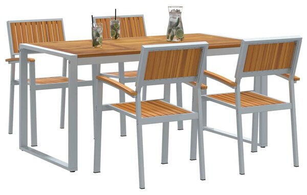 Kert étkező szett 5 pcs Szürke Tömör Akácfa