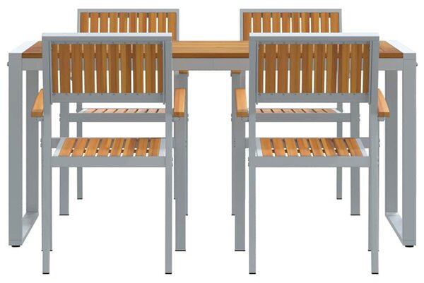 Kert étkező szett 5 pcs Szürke Tömör Akácfa