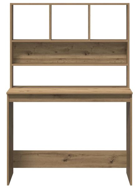 Kézműves tölgy szerelt fa íróasztal polcokkal 102 x 45 x 148 cm