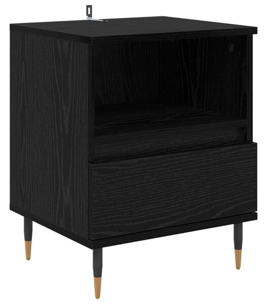 Éjjeliszekrény 2 pcs Fekete tölgy 40 x 35 x 50 cm Faanyag