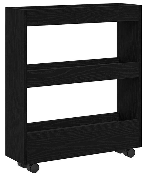 Keskeny Tároló Kocsi Fekete tölgy 60 x 18 x 70 cm Faanyag