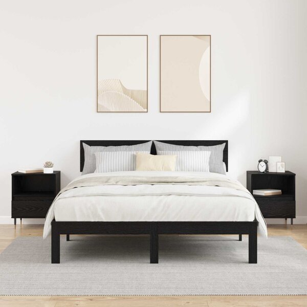 Éjjeliszekrény 2 pcs Fekete tölgy 40 x 35 x 50 cm Faanyag